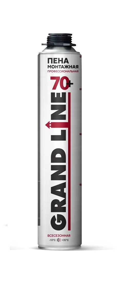 Пена монтажная профессиональная Grand Line 70+ всесезонная, 870мл, 950г