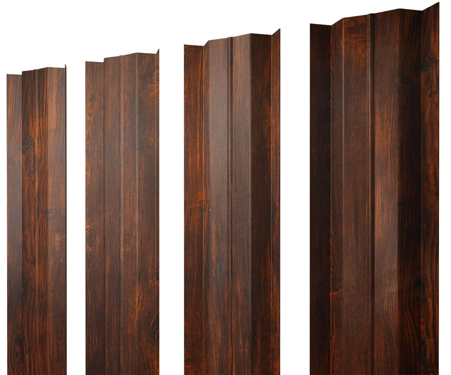 Штакетник М-образный В с прямым резом 0,45 Print Elite Chestnut Wood TwinColor