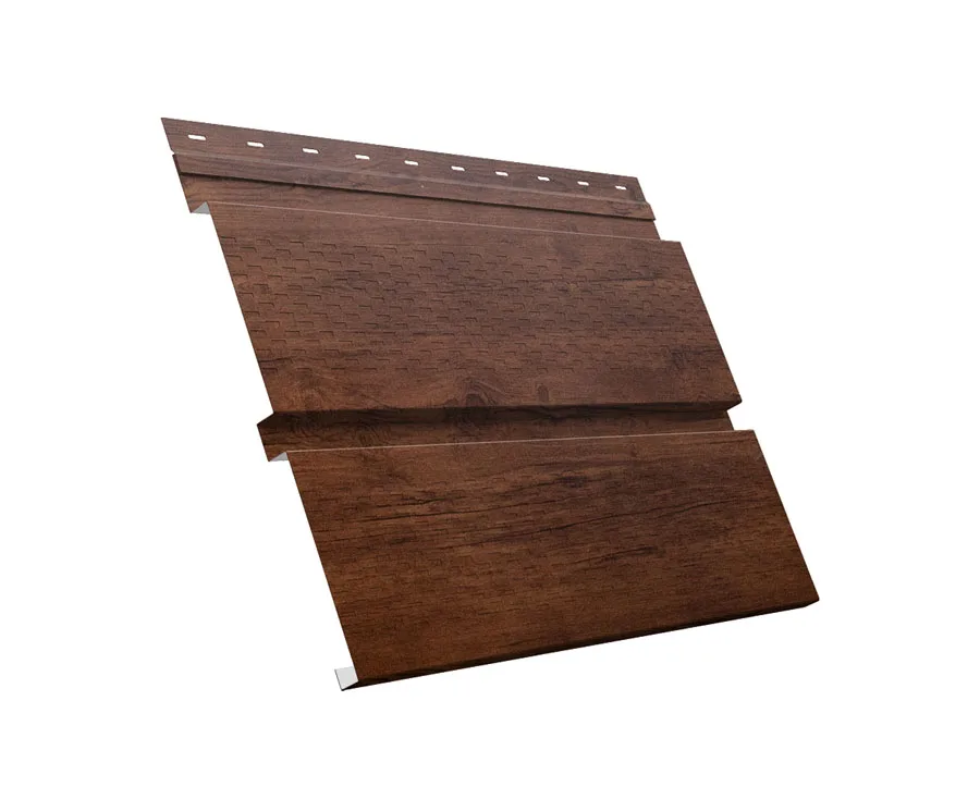 Софит металлический Квадро Брус с перфорацией 0,45 Print Premium с пленкой Cherry Wood Fresh TwinColor