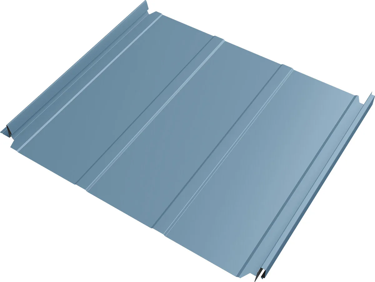 Кликфальц Double Pro Лайн Grand Line 0,45 Drap ТХ с пленкой на замках RAL 5024 пастельно-синий