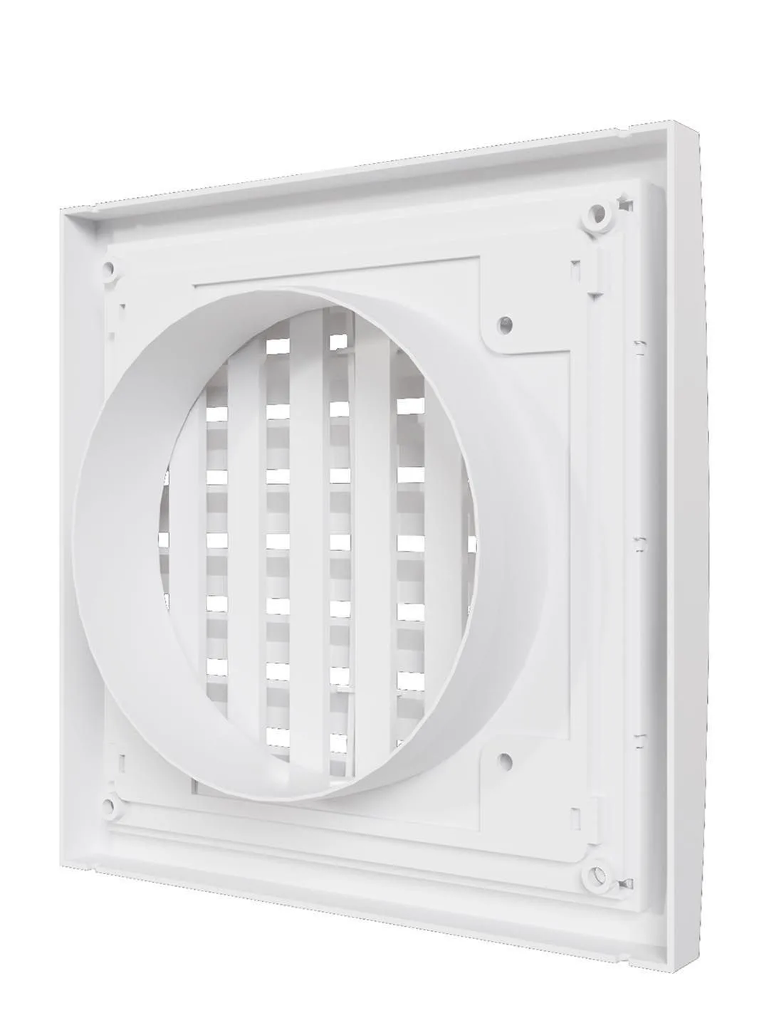 Решетка вентиляционная RRPF фланец D100 разъемная регулируемая 150x150 пластик ERA