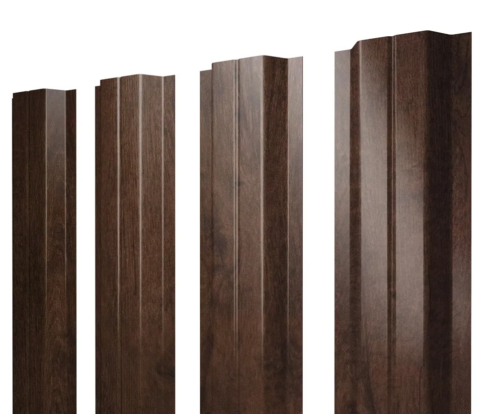 Штакетник П-образный A с прямым резом 0,45 Print Elite Antique Wood TwinColor