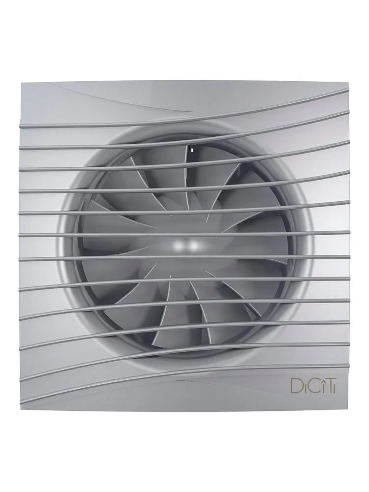 Вентилятор накладной SILENT D125 обратный клапан Gray metal DICITI