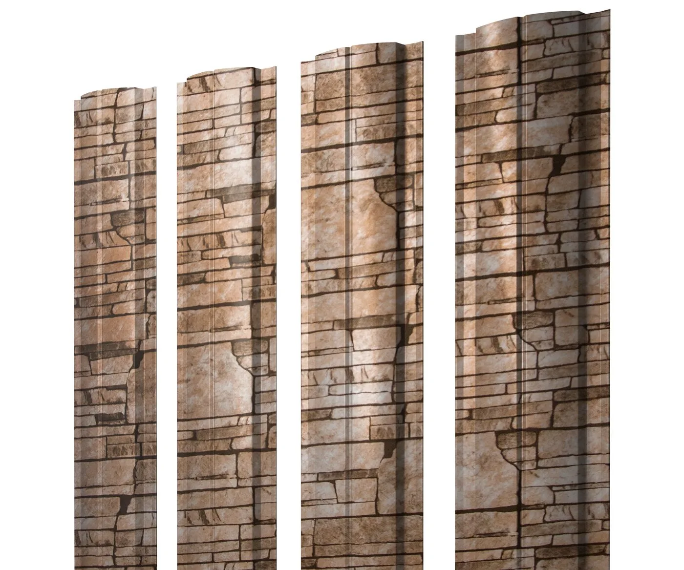 Штакетник Полукруглый Slim с прямым резом 0,45 Print Elite Sand Stone TwinColor