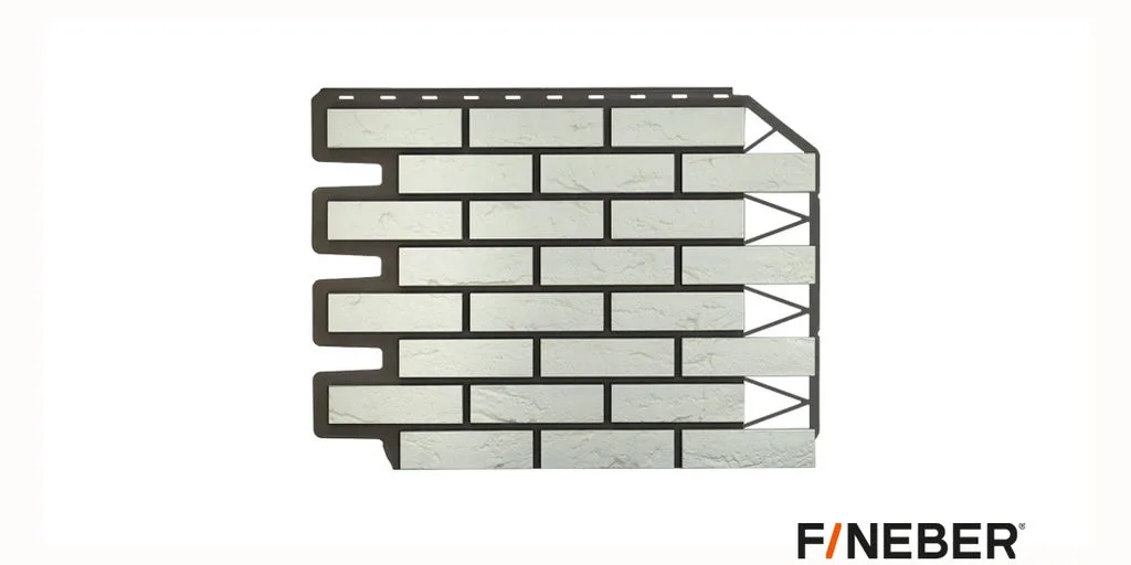 Фасадная панель FineBer Дачный кирпич Баварский белый