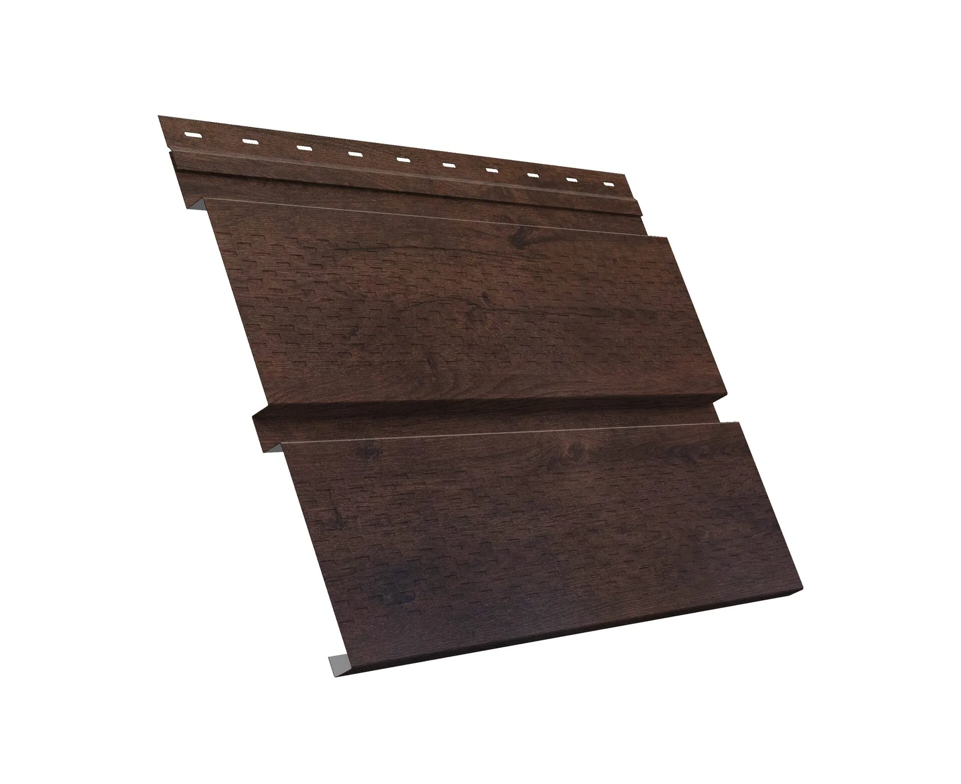 Софит металлический Квадро Брус с перфорацией 0,45 Print Premium с пленкой Antique Wood TwinColor
