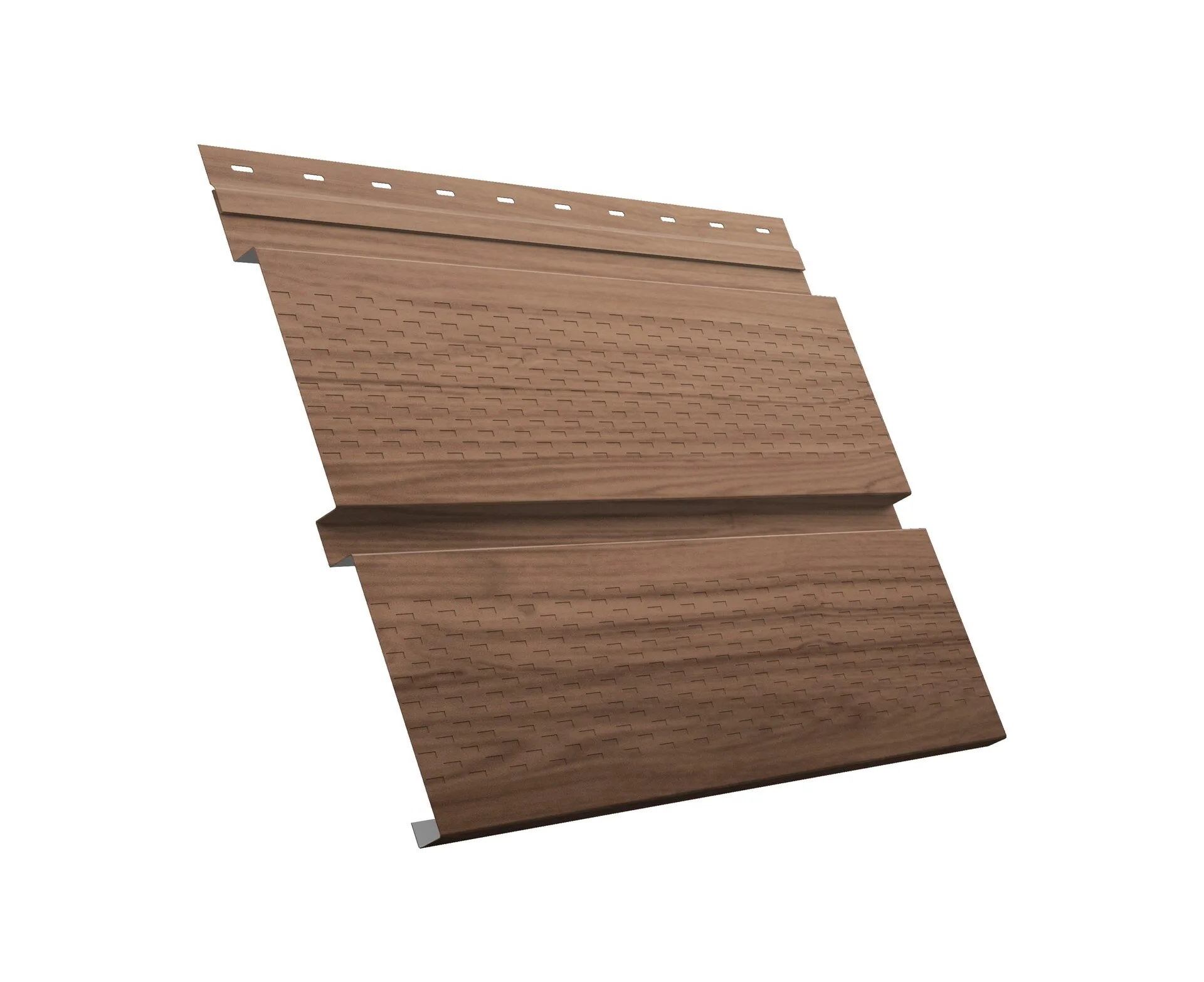 Софит металлический Квадро Брус с перфорацией 0,45 Print Elite с пленкой Honey Wood TwinColor