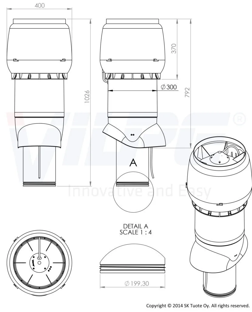 Вентилятор Vilpe Eсo250P 200/700 красный