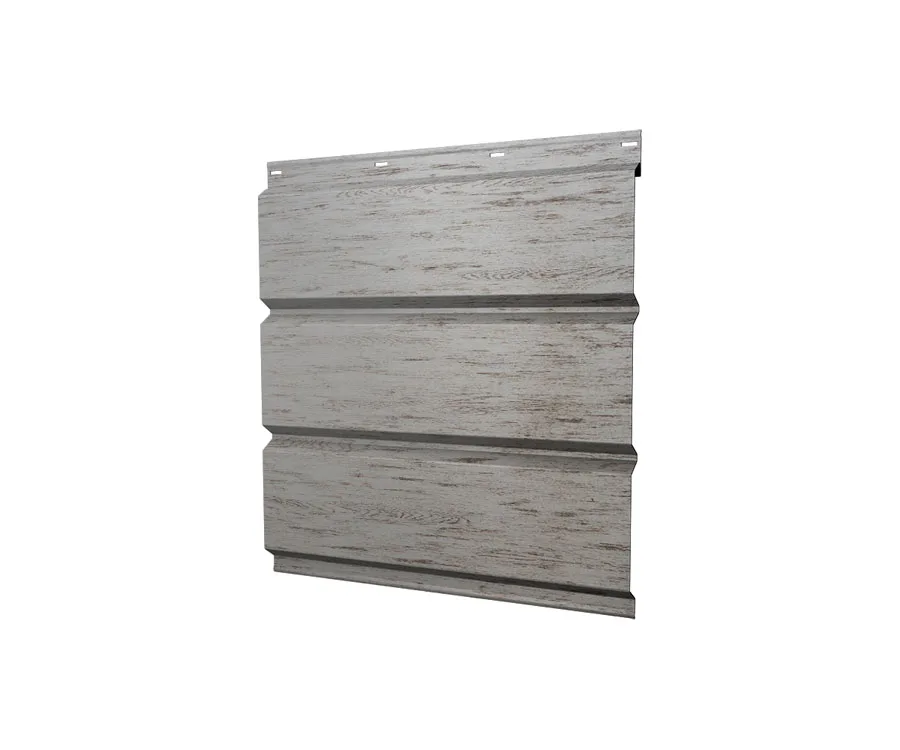 Софит металлический без перфорации 0,45 Print Elite с пленкой Snow Wood TwinColor