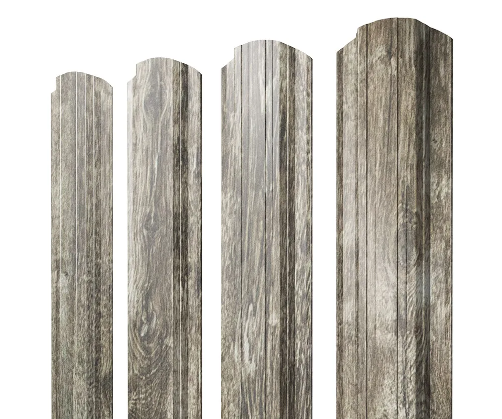 Штакетник Прямоугольный фигурный 0,45 Print Elite Nordic Wood TwinColor
